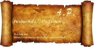 Anderkó Polidor névjegykártya